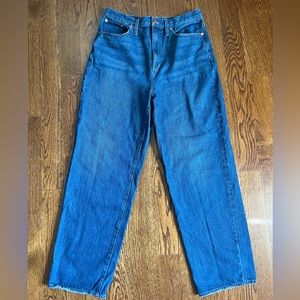 Madewell Baggy Straight Jeans in Dark Worn Indigo Wash